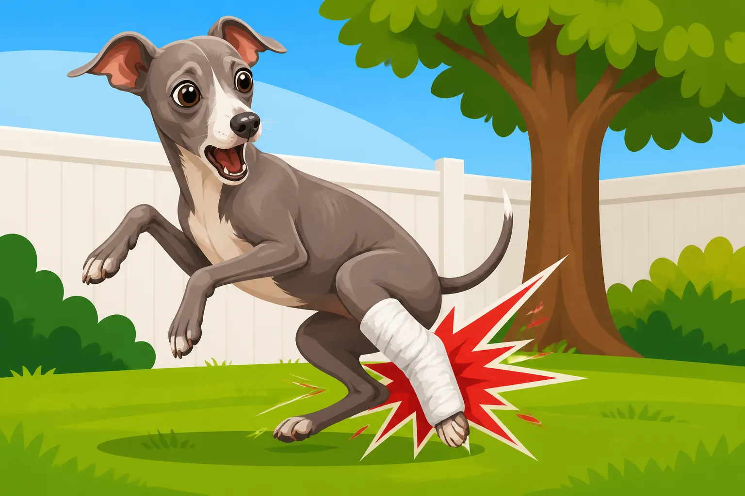 How an Italian Greyhound Breaks a Leg in Its Own Yard