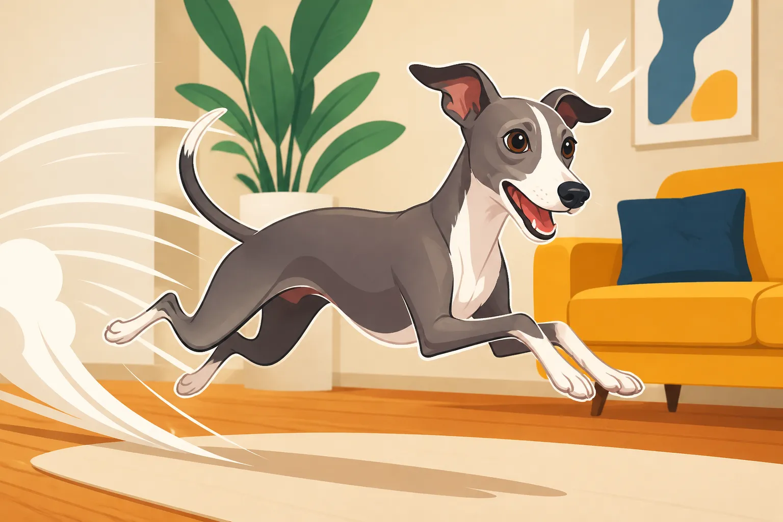 The Indoor Zoomies an Italian Greyhound Gets
