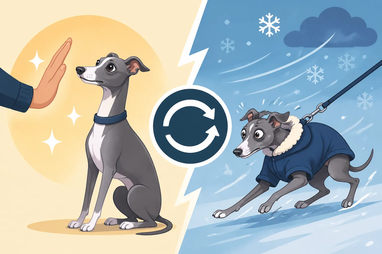 How Cold Weather Undoes an Italian Greyhound's Training