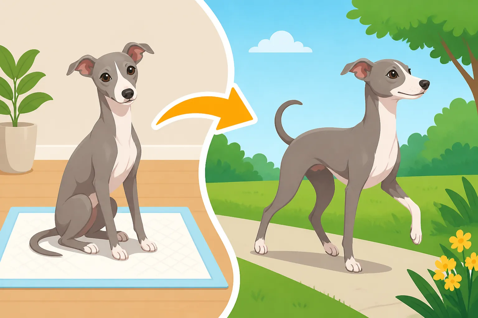 Moving an Italian Greyhound From Pads to Outdoors