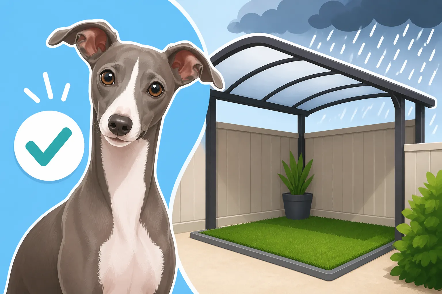How a Covered Potty Area Helps an Italian Greyhound