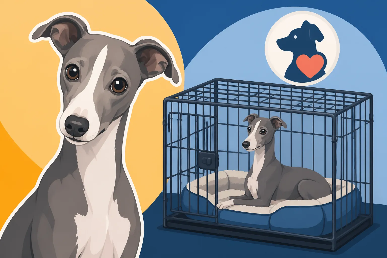 Leaving an Italian Greyhound Crated