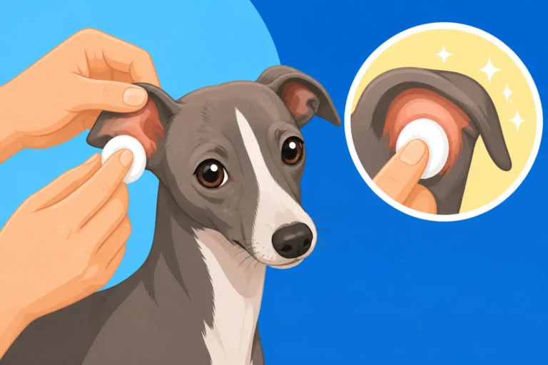 Cleaning an Italian Greyhound's Folded Ears