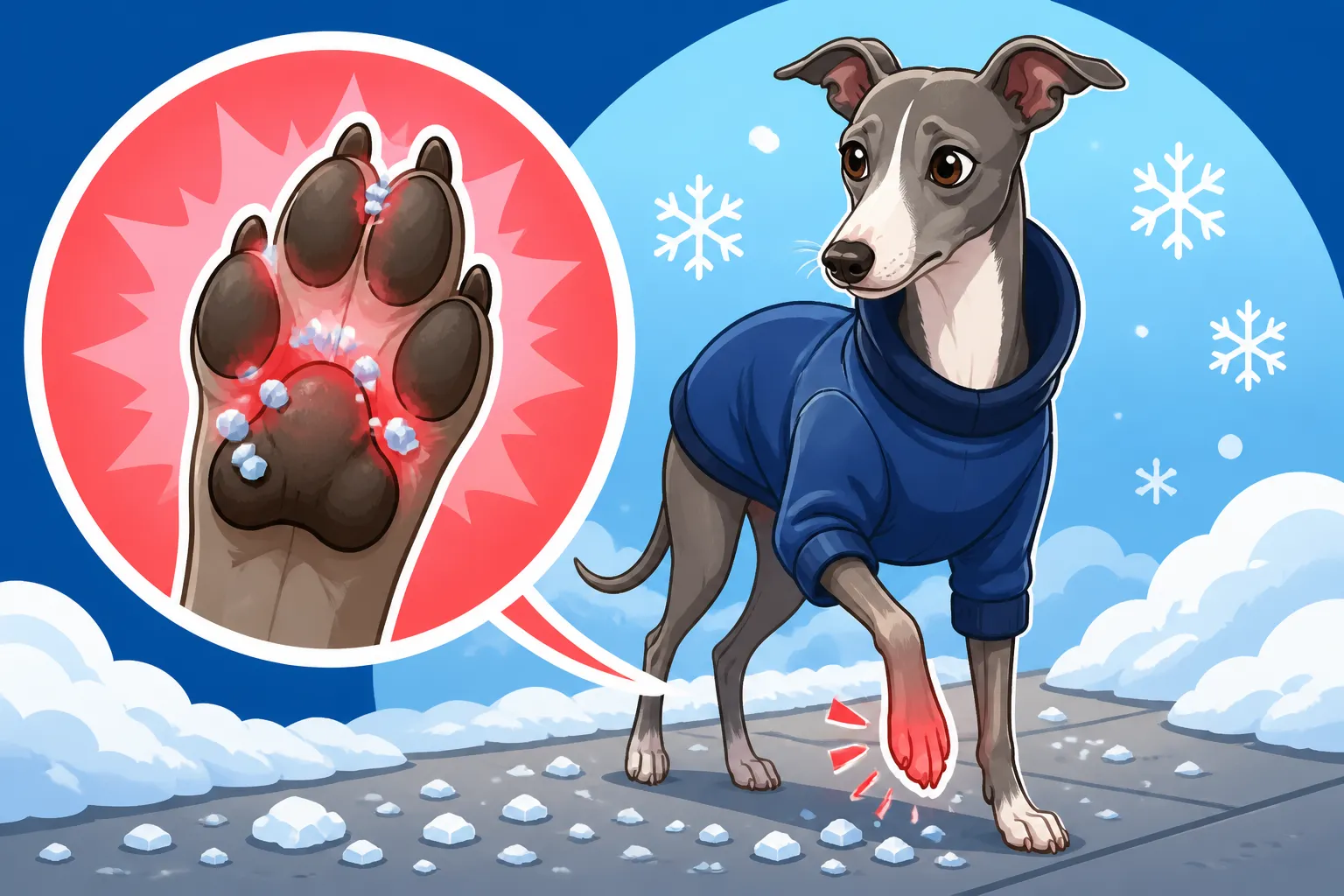 Whether Salted Sidewalks Hurt an Italian Greyhound's Feet