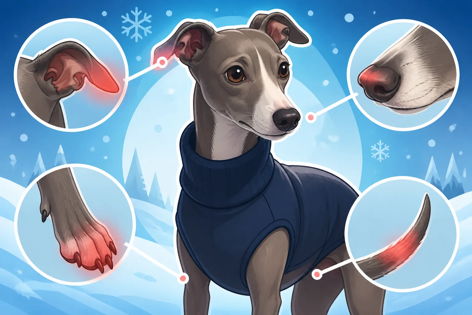 Where an Italian Greyhound Gets Frostbite