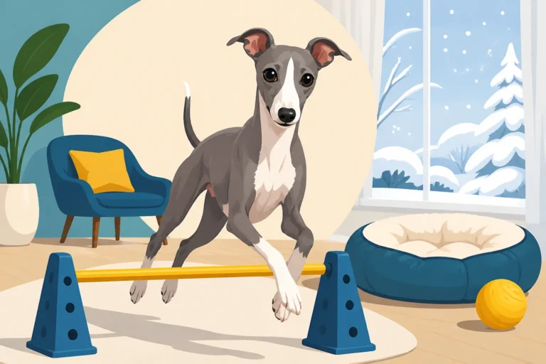 Exercising an Italian Greyhound Indoors in Winter