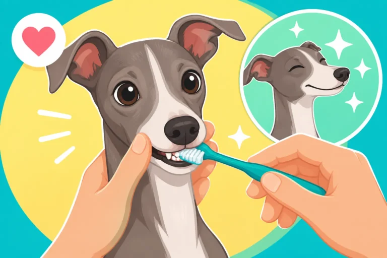 Teaching an Italian Greyhound Puppy to Have Its Teeth Brushed
