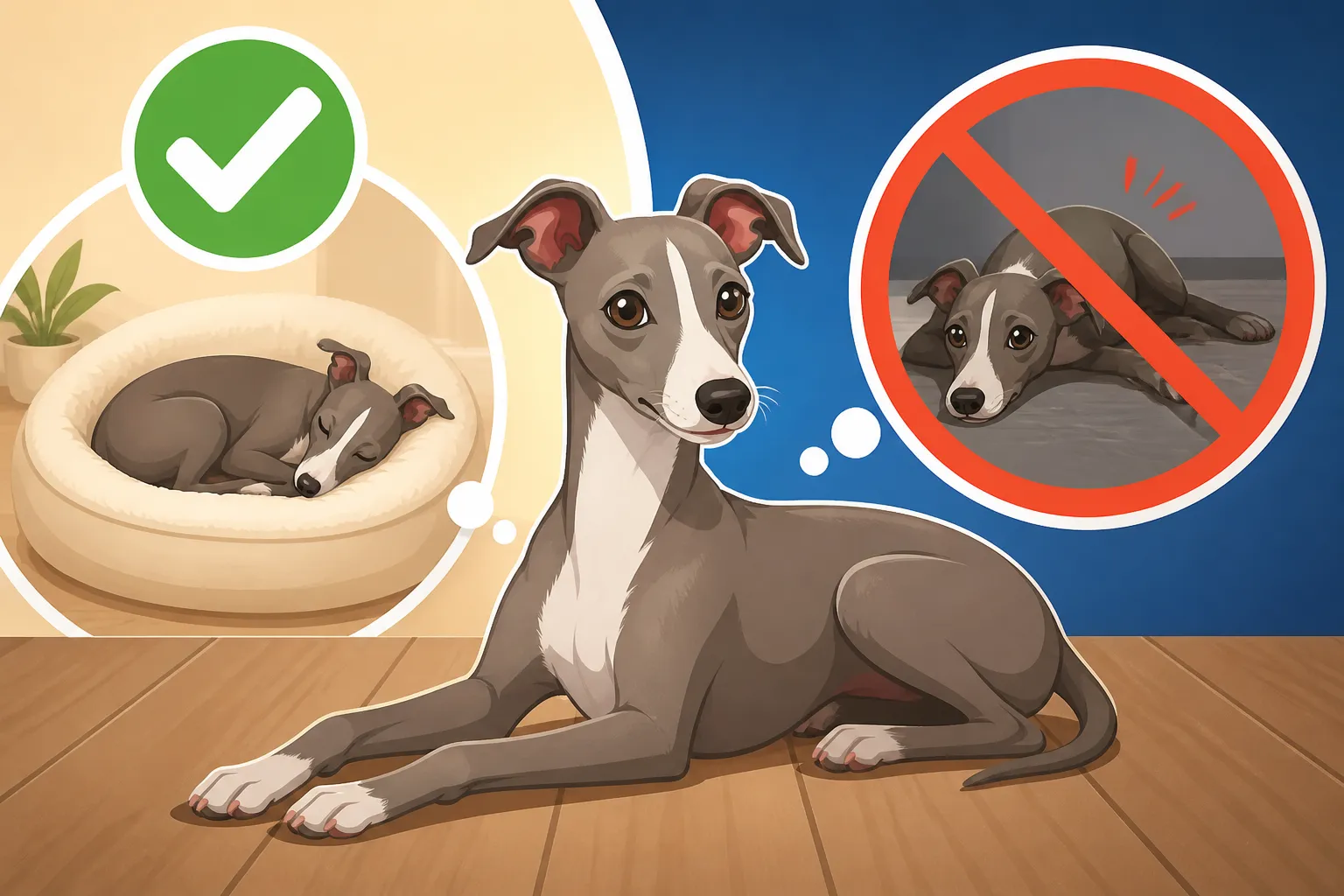 Whether an Italian Greyhound Should Sleep on a Hard Floor