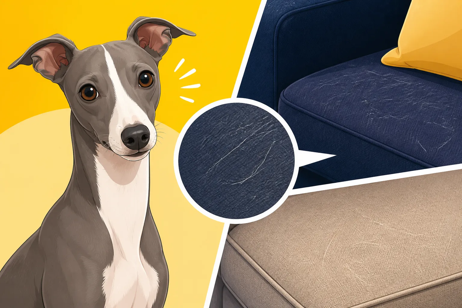 How an Italian Greyhound's Hair Shows on Furniture