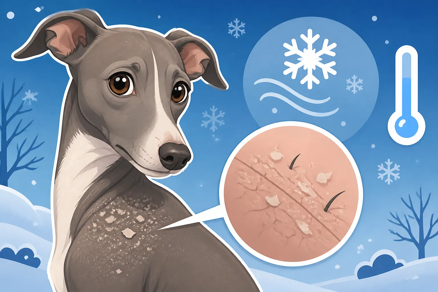 Why an Italian Greyhound Gets Dry Skin in Winter